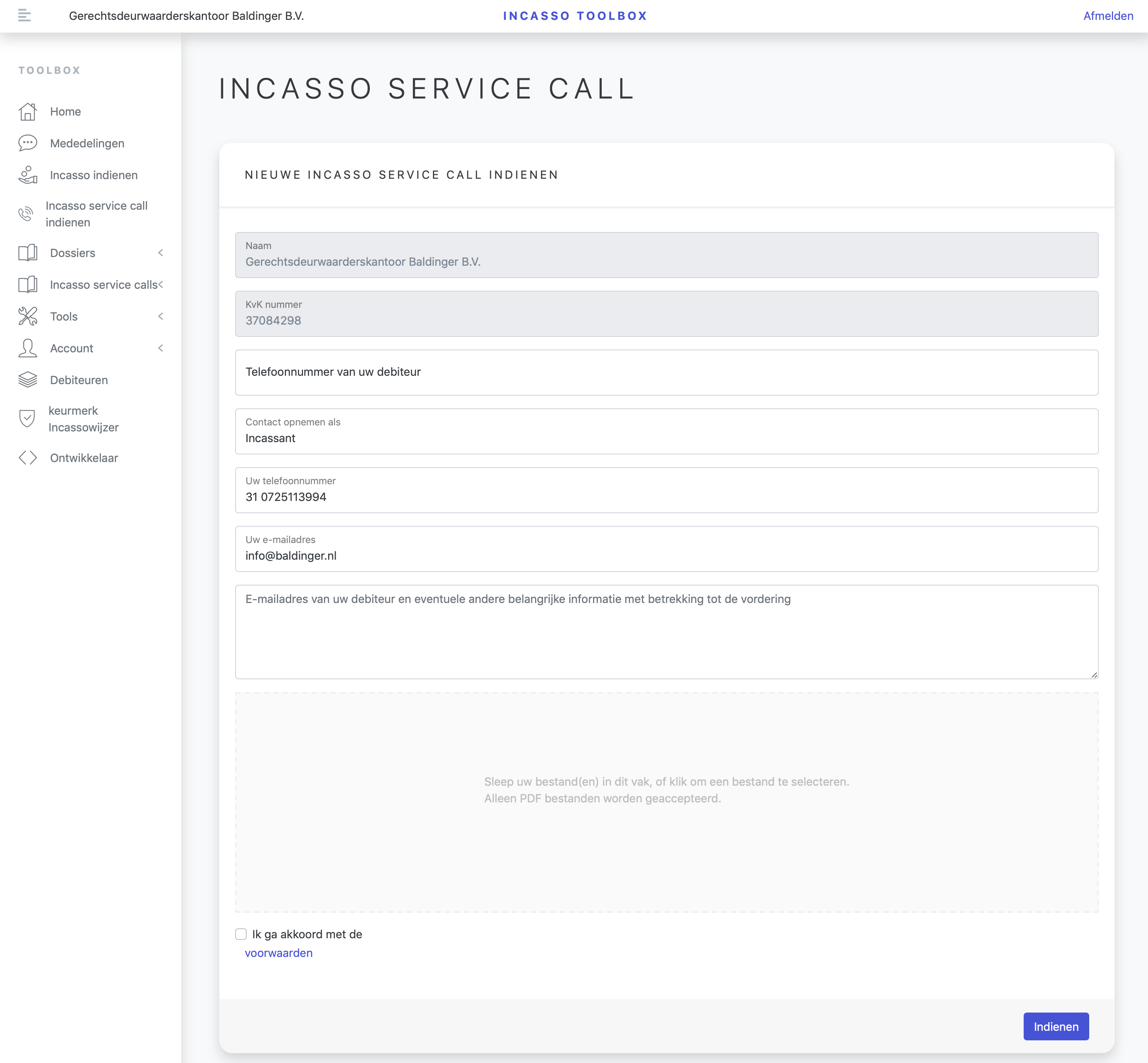 Incasso Service Call
